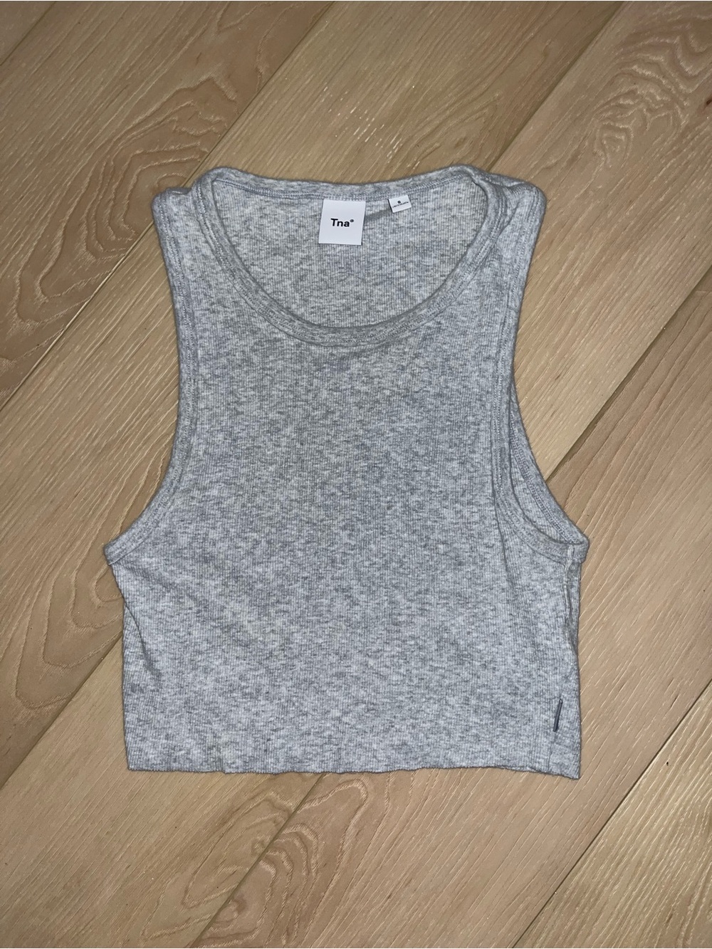 TNA Light Grey Ribbed Crop Tank